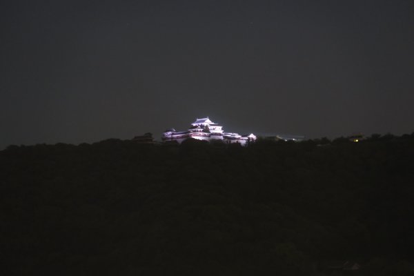 ホテルからの眺め(2)：松山城の夜景