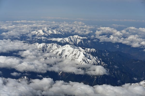 JAL183便の機内：赤石山脈