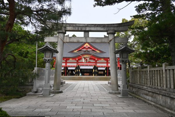 日枝神社：鳥居からの拝殿