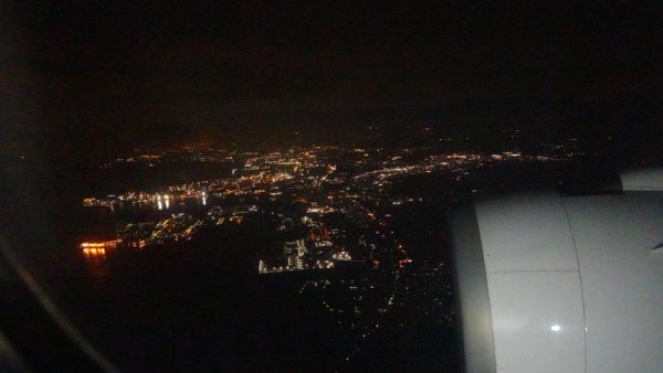 ＪＡＬ330便：房総半島の夜景