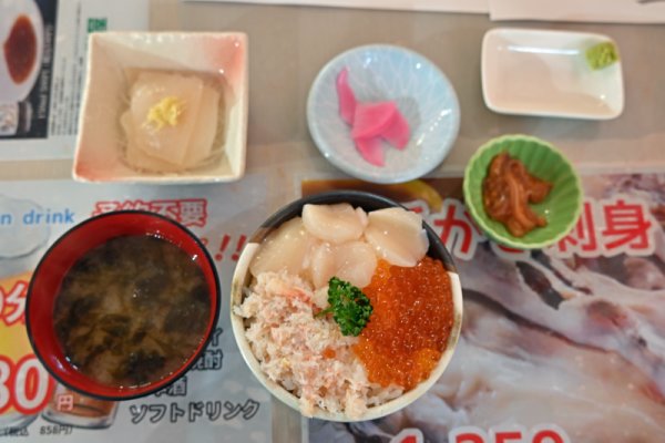 １日目の昼食：３種の海鮮丼