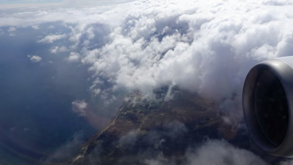 JAL585便の機内から：下北半島