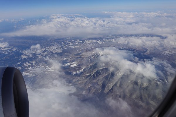 JAL183便の機内から：八ヶ岳連峰