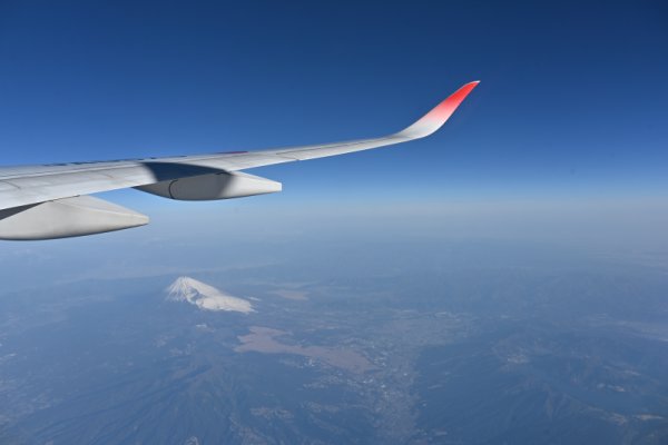 JAL903便：富士山とA350