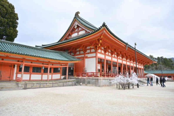 平安神宮：右近の桜と外拝殿