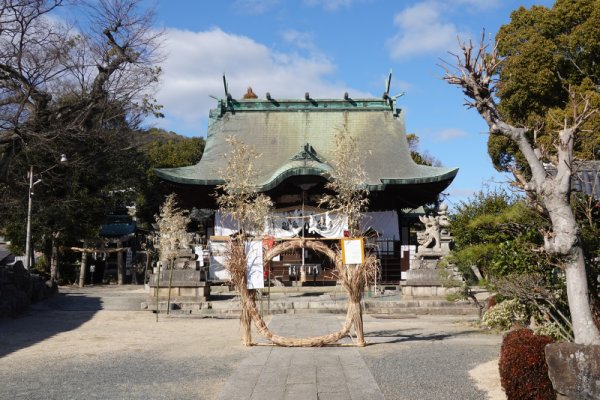 八幡神社：茅の輪くぐりと本殿