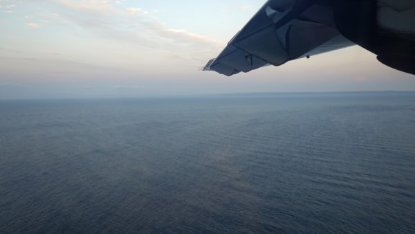 JAL3755便の機内から：屋久島へ