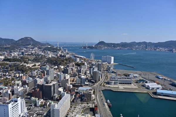 海峡ゆめタワー：関門海峡大橋