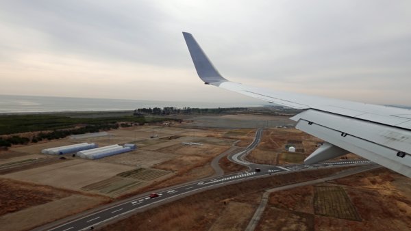 空港の直前